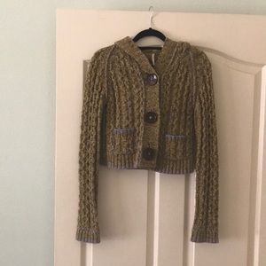 Free People Cropped Hooded Sweater